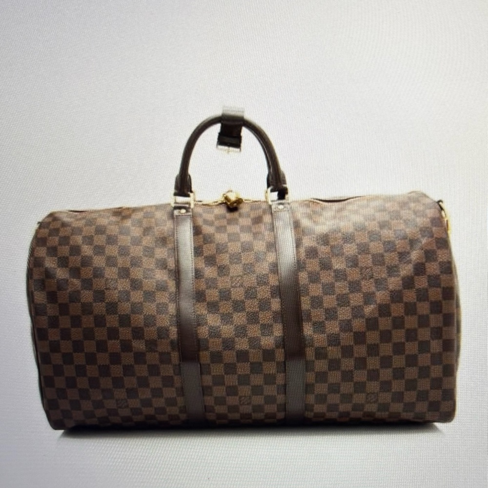 Louis Vuitton Damier Keepall Bandouliere 55 Shoulder Bag Ebene